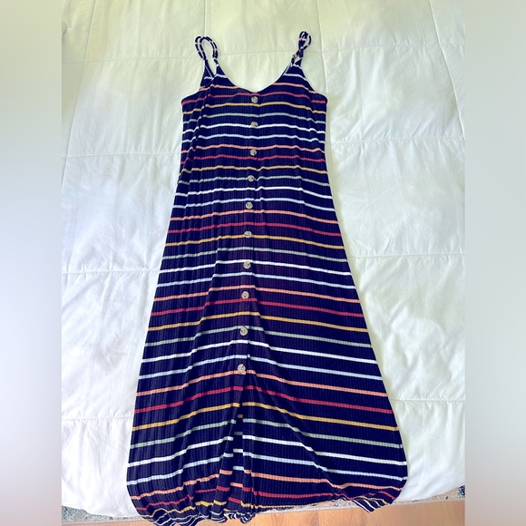 LOFT Striped Button Trim Maxi Dress - Picture 4 of 6